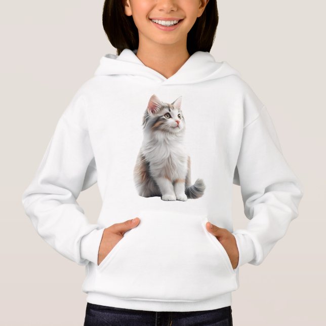 Ilustración de gato lindo suéter de cuello de tort (Anverso)