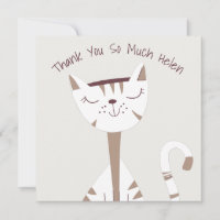 Ilustración de gato lindo Tarjeta de agradecimient