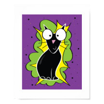 Ilustracion de gato negro lindo - Arte animal infa