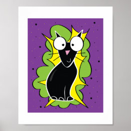 Ilustración de gato negro lindo | Arte de animales