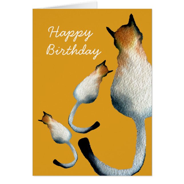 Ilustracion de gato negro y marrón tabby (Frente)