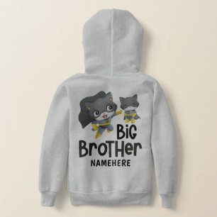 Ilustración de gato superhéroe hermano mayor con n