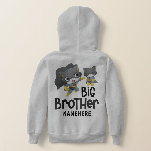 Ilustración de gato superhéroe hermano mayor con n (Distribución Reverso )