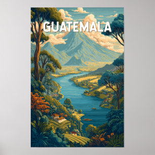 Ilustración de Guatemala Arte de Viaje Vintage