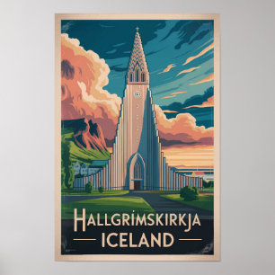 Ilustración de Hallgrimskirkja Islandia Arte de Vi