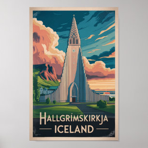 Ilustración de Hallgrimskirkja Islandia Arte de Vi