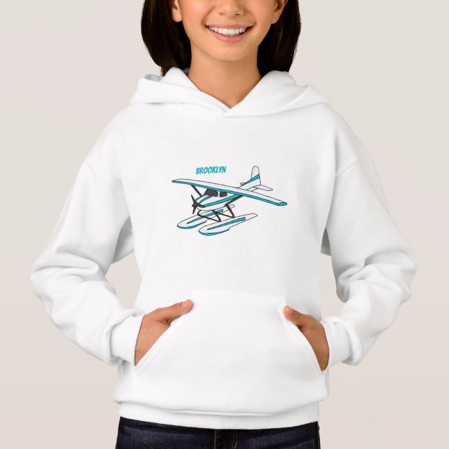 Ilustracion de hidroavión azul blanco (Anverso)