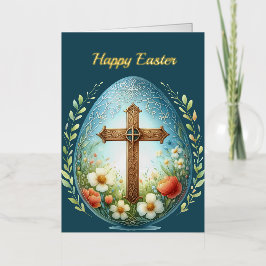 Ilustracion de Huevo de Cruz Floral de Pascua
