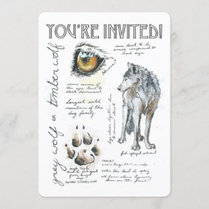 Ilustración de Invitación de Lobo Canis Lupus