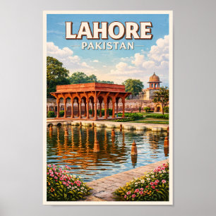 Ilustración de jardines de Lahore Pakistán Arte de