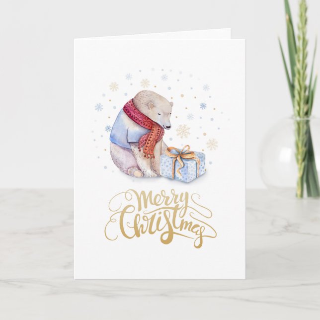 Ilustracion de la acuarela de las Felices Navidad (Anverso)