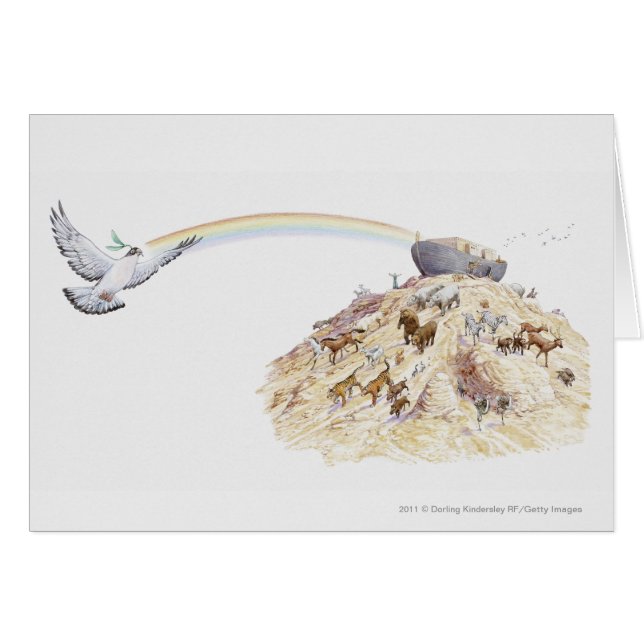 Ilustracion de la arca de Noah con irse de los (Anverso (Horizontal))