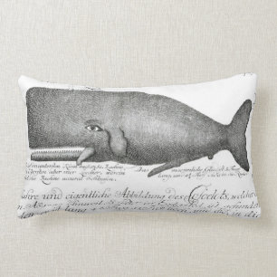 Ilustracion de la ballena del vintage, Cojín