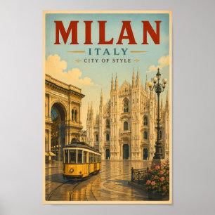 Ilustración de la Catedral de Milán Italia Arte de