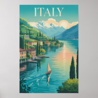Ilustración de la costa Amalfi italiana Arte de vi