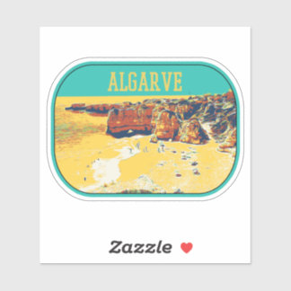 Ilustracion de la costa de Algarve Pegatina de Por