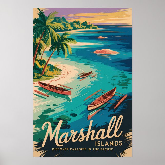 Ilustración de la costa de las Islas Marshall Arte (Frente)