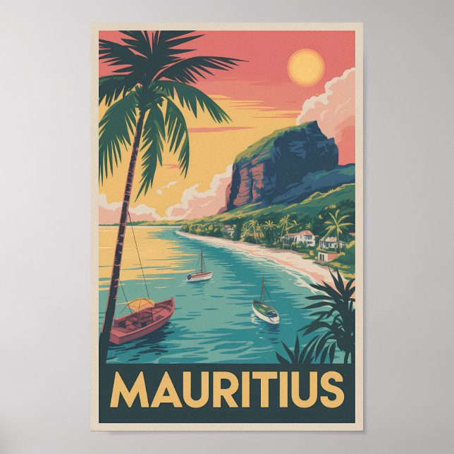Ilustración de la costa de Mauricio Arte de viaje  (Frente)