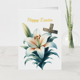 Ilustracion de la Cruz de Lirio Blanco de Pascua