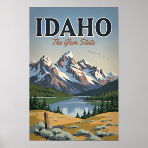 Ilustración de la gama Sawtooth de Idaho Arte de v