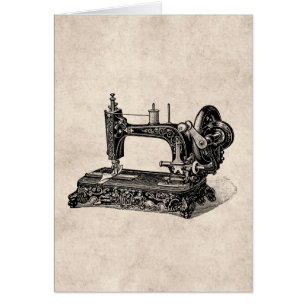 Ilustracion de la máquina de coser de los 1800s