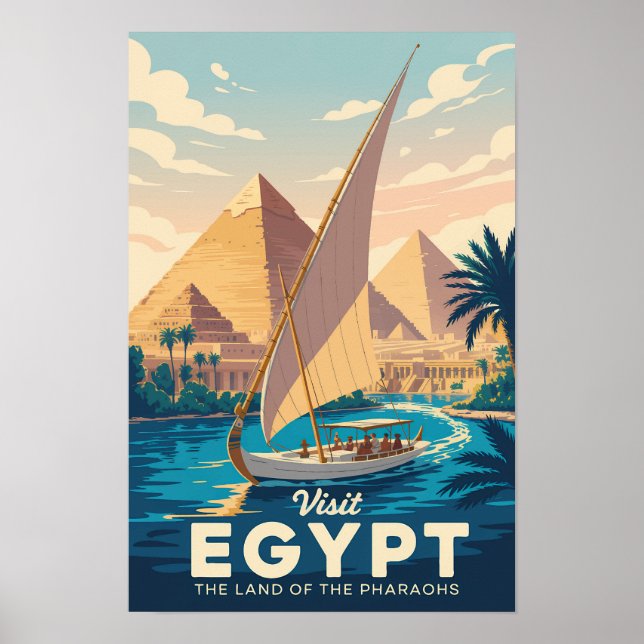 Ilustración de la pirámide de Egipto Arte de viaje (Frente)