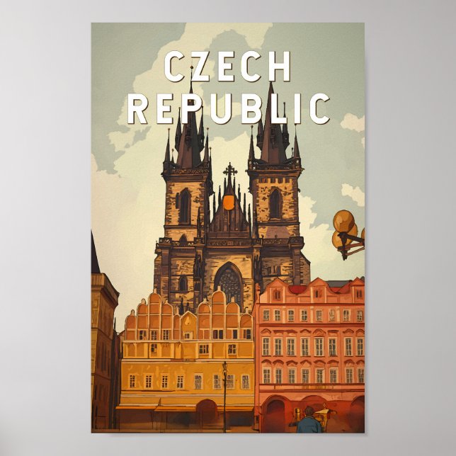 Ilustración de la República Checa Arte de viaje vi (Frente)