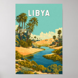 Ilustración de Libia Viaje Arte Vintage