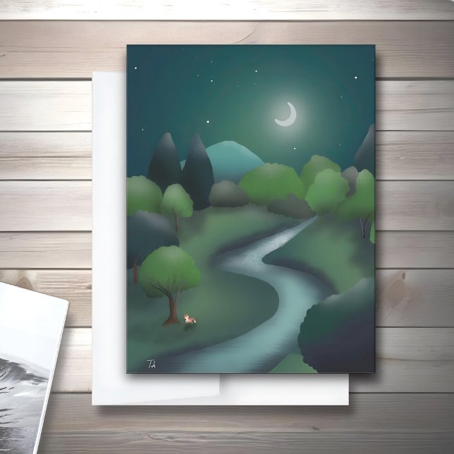 Ilustración de libro de fantasía infantil tarjeta  (Hand-painted Greeting Card)