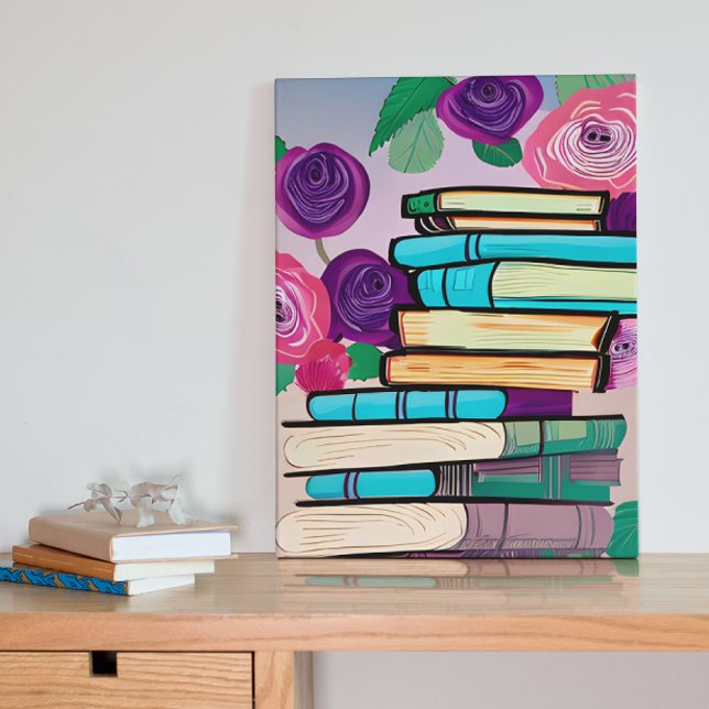 Ilustración de Libros y Flores Arte Digital (Subido por el creador)