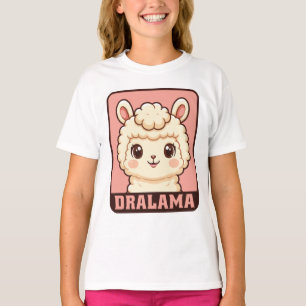 Ilustración de llama adorable diseño de camiseta