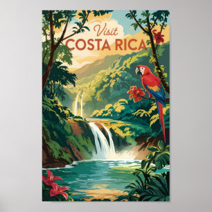 Ilustración de Loro de Costa Rica Arte de Viaje Vi