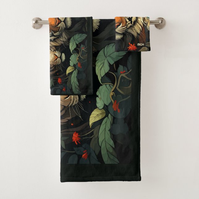 Ilustracion de los tigres monogramo personalizado (In situ)