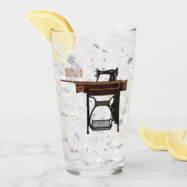 Ilustracion de máquina de coser personalizado (Anverso (hielo))