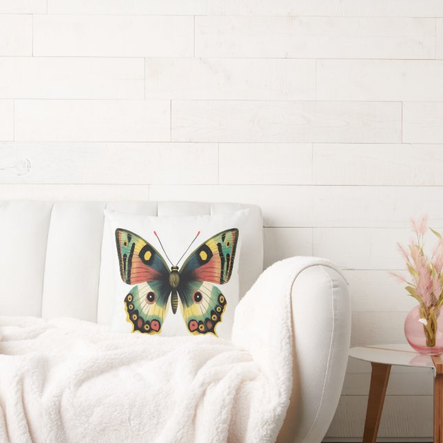 Ilustración de mariposa, almohada de primavera (Sofá)