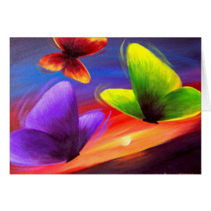 Ilustracion de mariposa amarillo rojo azul vintage