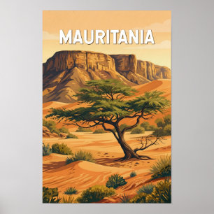 Ilustración de Mauritania Arte de Viaje Vintage