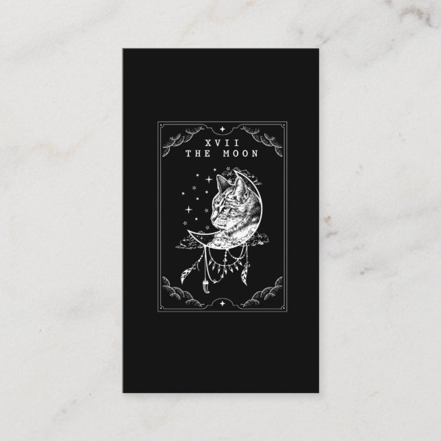 Ilustracion de media luna de tarjeta Tarot y Creci (Anverso)