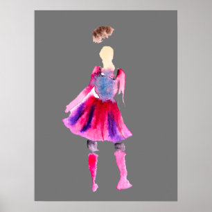 Ilustracion de moda figuras de arte acuarela
