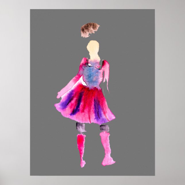 Ilustracion de moda figuras de arte acuarela (Frente)