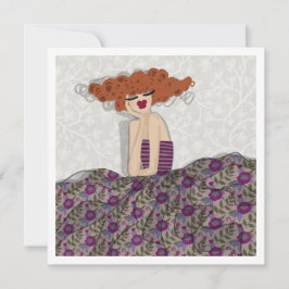 Ilustración de moda floral de hada niña Tarjeta de