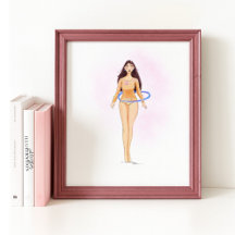 Ilustración de moda minimalista, impresión de arte