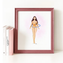 Ilustración de moda minimalista, impresión de arte