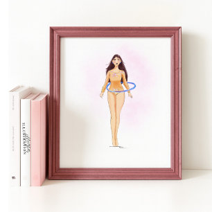 Ilustración de moda minimalista, impresión de arte