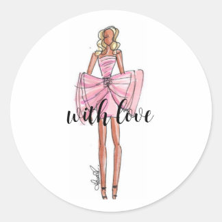 Ilustración de moda pegatinas rosas