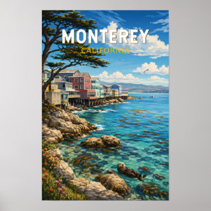 Ilustración de Monterey California Arte de Viaje R