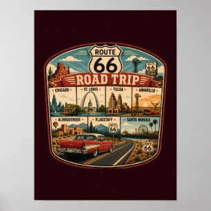 Ilustración de monumentos de la ruta 66 Arte de vi