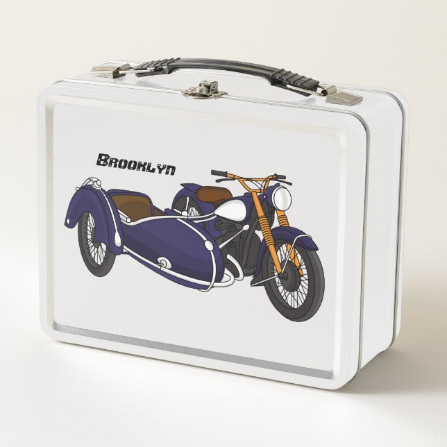Ilustracion de motocicleta púrpura de Sidecar (Anverso)