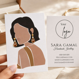 Ilustración de mujer morena elegante Tarjeta de ne