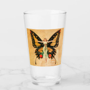 Ilustración de Mujer Volando Mariposa Flapper